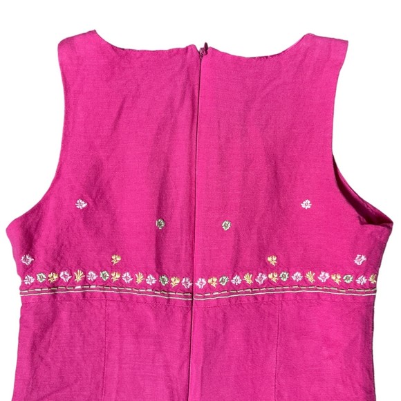 Christie Brooks Girls Small (7-8) Pink Sleeveless Floral Bead Embroiled Sheath - Picture 4 of 4